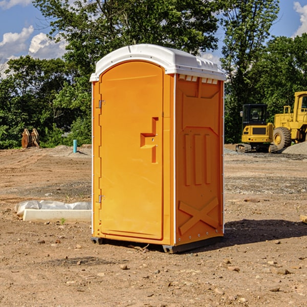 how often are the porta potties cleaned and serviced during a rental period in Saxe